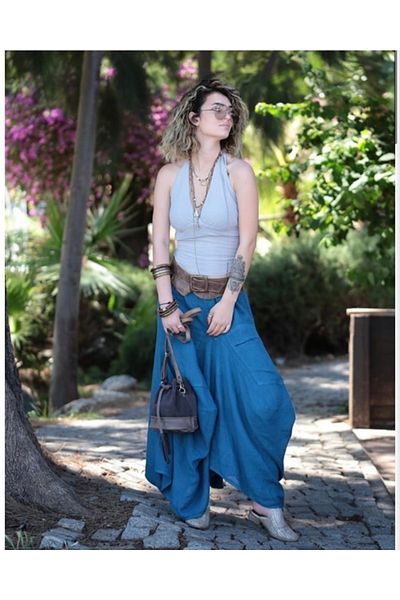 Bohemian Blue Women Skirts Styles Prices Trendyol