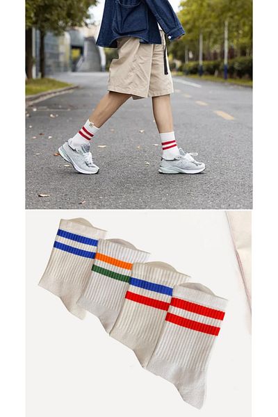 WORTHY SOCKS Συσκευασία με 4 Unisex βαμβακερές λευκές αθλητικές κάλτσες κολλεγίου τένις
