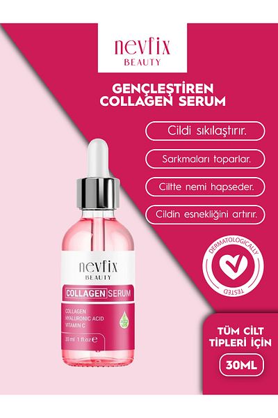 Nevfix Beauty Collagen Hyaluronic Acid Vitamin C Serum 30 Ml Aloe Vera