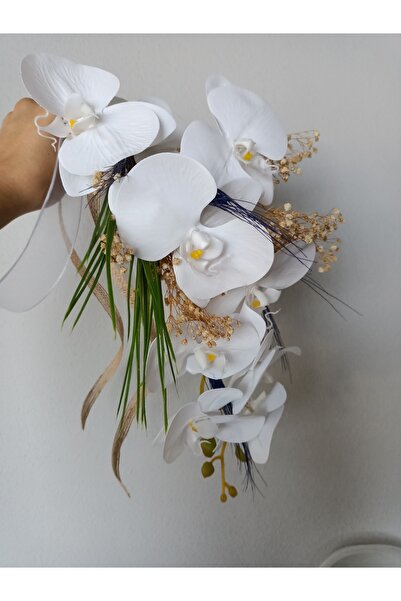 Nimet tasarım Islak Orkide Gelin El Çiçeği, Gelin Buketi, Mavi Gelin Çiçeği
