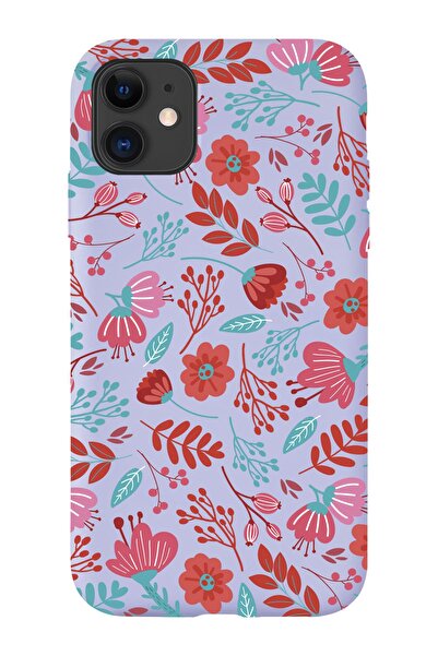 shoptocase Iphone 11 Uyumlu Çiçekler Tasarımlı Premium Lansman Telefon Kılıfı