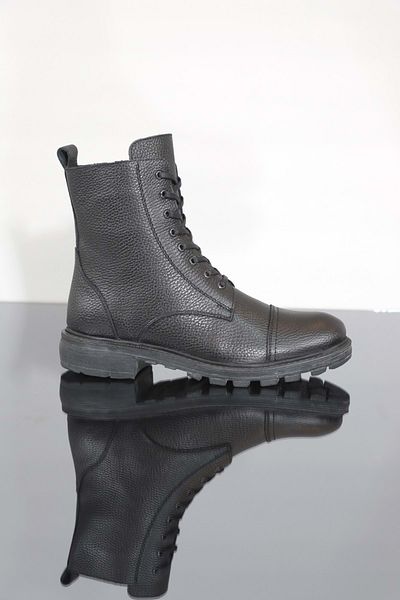 Konfores 1350 Cizme sport pentru bărbați, cu talpă anatomică, din piele naturală, cu fermoar