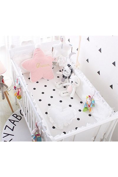 Jaju Baby Frilly White 60x120 Color Crib / Montessori Baby Edge Protection
