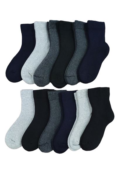 Leement socks Детски 12 чифта дебели хавлиени термо чорапи, безшевни, премиум серия