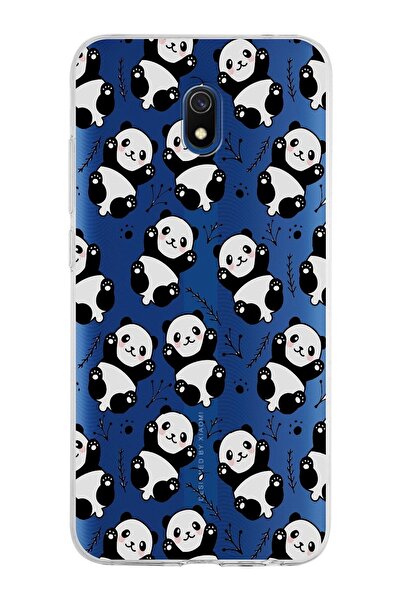 PrintiFy Xiaomi Redmi 8a Uyumlu Kapak Panda Tasarımlı Şeffaf Silikon Kılıf