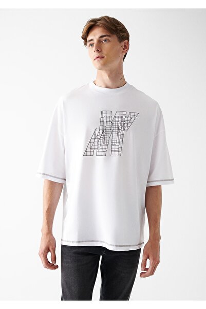 Mavi Pro Logo Printed White T-Shirt Oversize / Wide Cut 0611052-620