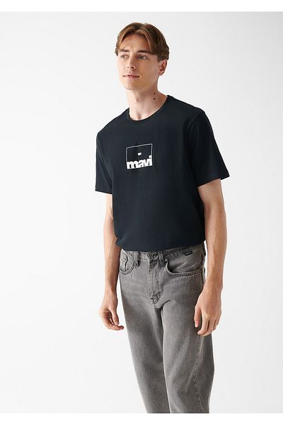 Mavi Logo Printed Black T-Shirt Regular Fit / Normal Cut 0610954-900