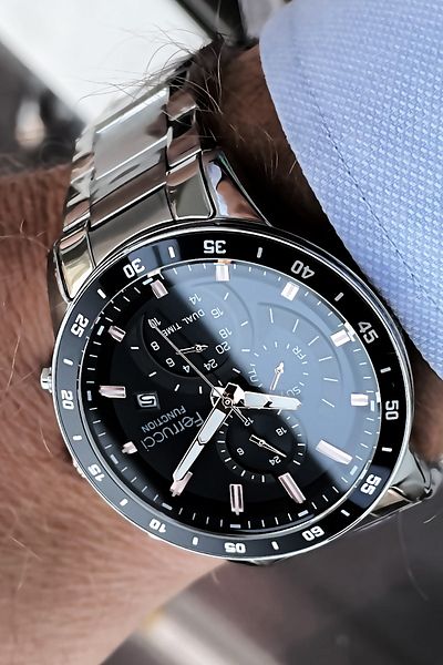 Ferrucci Function Men's Wristwatch 3 ATM Waterproof Silver Color Steel Strap + Bracelet Elg583
