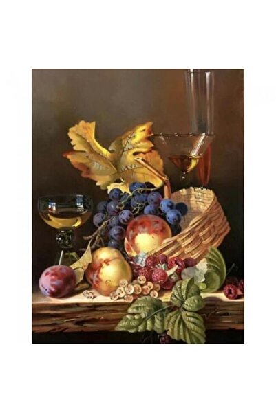 Genel Markalar Sayılarla Boyama Seti Kasnaklı Meyveler Ve Şarap 40 X 50 Cm