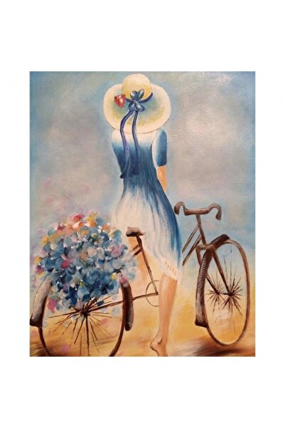 kendinyaphobi Sayılarla Boyama Seti Çerçeveli Kasnaklı Bisiklet Ve Çiçekler  ...