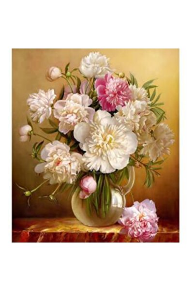 Genel Markalar Sayılarla Boyama Seti Çerçeveli Kasnaklı Vazodaki Şakayıklar  ...