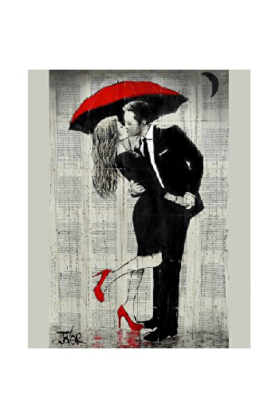 kendinyaphobi Sayılarla Boyama Seti Kasnaklı Aşk Ve Kırmızı Şemsiye 4 40 X 50 Cm