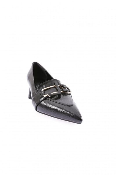DGN Pantofi cu toc accesorizat cu vârf ascuțit pentru femei, negri 2154362821