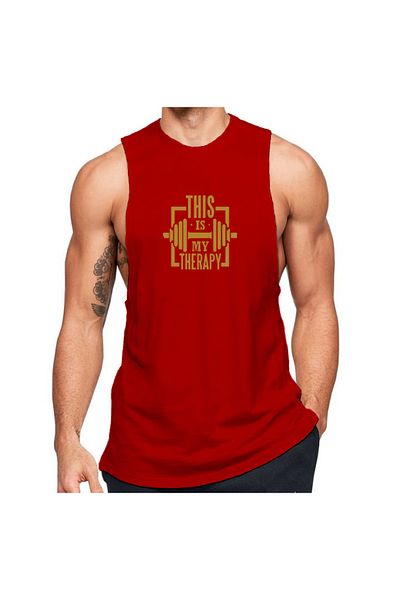 Black İstanbul This Is My Therapy Printed Fitness Tank Top