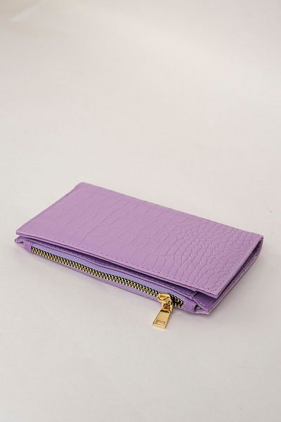 Çantacımstore Women's Croco Patterned Wallet Lilac 9022