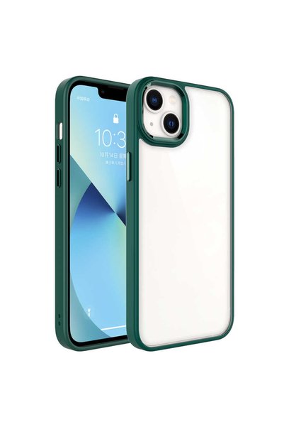 Coverzone Compatible with iPhone 14 Case Colored Edges Silicone Back Transpar...