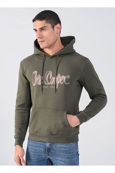 Lee Cooper Ανδρικό φούτερ με κουκούλα Khaki 231 Lcm 241014 Gregor