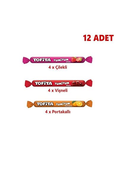 KENT Tofita Yumiyum 12'li Karışık Paket (çilek, Portakal, Vişne)
