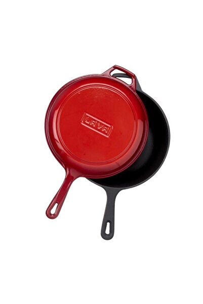 Lava Cast Iron Combo Deep Pan And Pot With Handle Ø 26 Cm Red