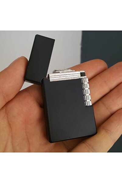 PİGADO Yandan Çarklı Gazlı Siyah Metal Çakmak