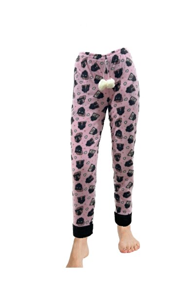 CALİA Kadın Polar Kışlık Pijama Altı Cepli