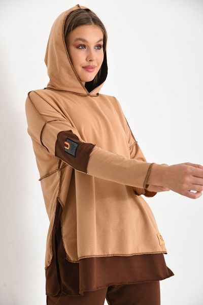 VOLT CLOTHİNG طقم بدلة رياضية نسائية بغطاء للرأس من الأسفل