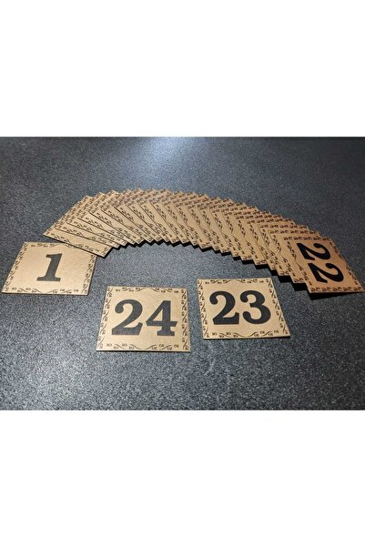 Genel Markalar Kapı Numarası 5.5x6.5 Cm Metalik Altın Sarı Üzeri Siyah Baskı Kendinden Yapışkanlı No:1 Den 24’e