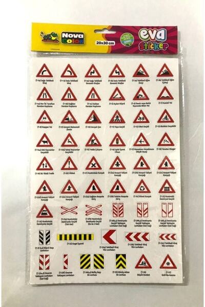 Nova Color Eva Stıcker 20x30 cm Trafik Işaretleri 1 Nc-693