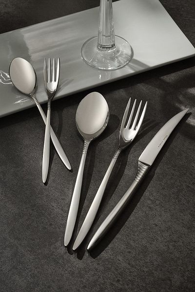 Hisar Mamba 24 Piece Steel Fork Spoon Knife Set