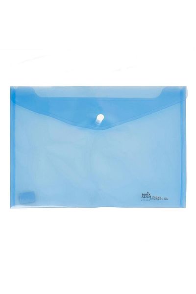 Umix Blue Clear Envelope File - Eco with Snaps (12 Pieces)