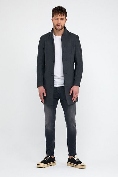 MODAMESTO Ανδρικό γιακά παλτό Anthracite Slim Fit Stand