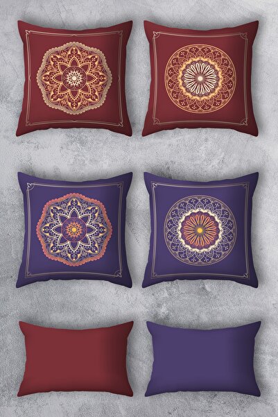 EMNASA مجموعة مكونة من 6 قطع - غطاء وسادة مطبوع على الوجهين مقاس 43 × 43