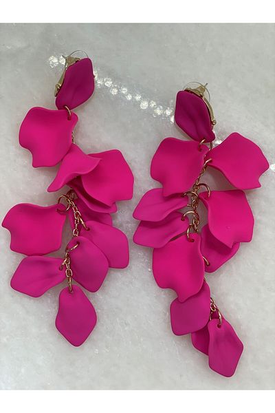 MFM STORE Fuchsia Leaf Gift Earrings