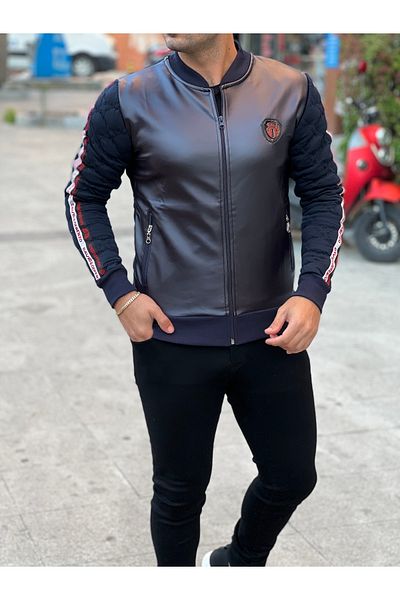 rvs moda Fleece Leather Coat with Sleeves