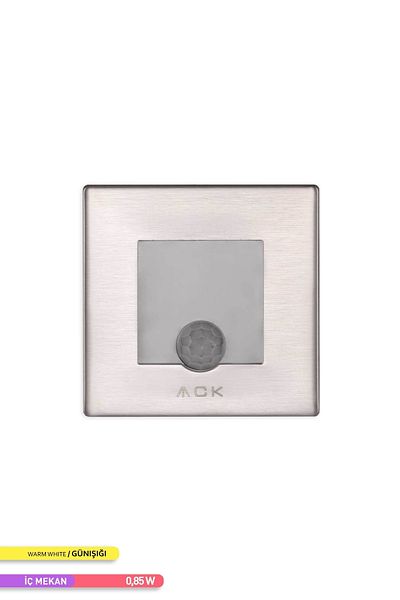 ACK 0.84w Sensor Led Stair-Wall Fixture Square 3000k Daylight