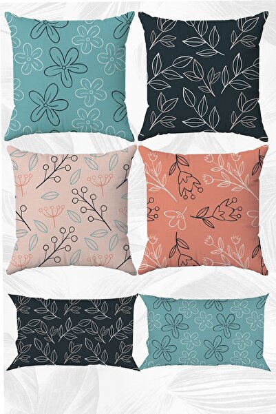 LadiesHome Huse pentru perne Summer Flowers, cu două fețe, cu imprimeu 43x43 ...