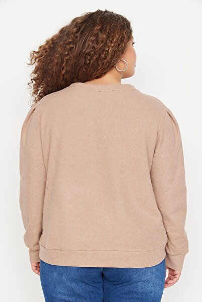 Trendyol Curve Stone Crew Neck Thessaloniki vékony kötött nagyméretű pulóverTBBAW23AO00069