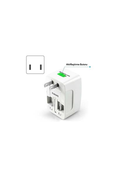 Genel Markalar Universal Akım Korumalı Çevirici Seyahat Türk Ingiliz Amerikan Asya Avrupa Çoklu Fiş Başlık Adaptör