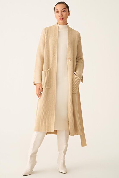 Perspective Mayra Light Beige Color Women's Knitwear Cardigan