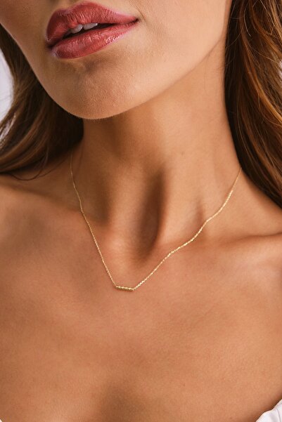 LİLAK KUYUMCULUK 14 Ayar Altın Kalemli Çubuk Kolye