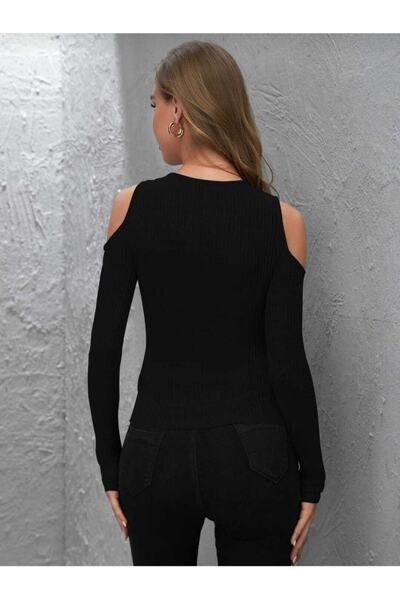 morche Dámská halenka s dlouhým rukávem a výstřihem přes rameno Nízký střih s detailem vykrojené lycry