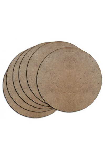 bangu Wooden Charger Plate 10 Pieces 3 Mm Raw MDF 30 Cm Diameter Round Under-Serve Charger