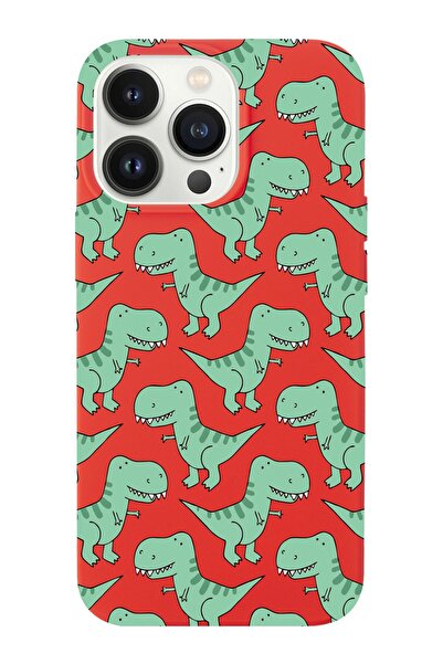 shoptocase Iphone 14 Pro Max Uyumlu Yeşil Dinazor Tasarımlı Içi Süet Lansman ...