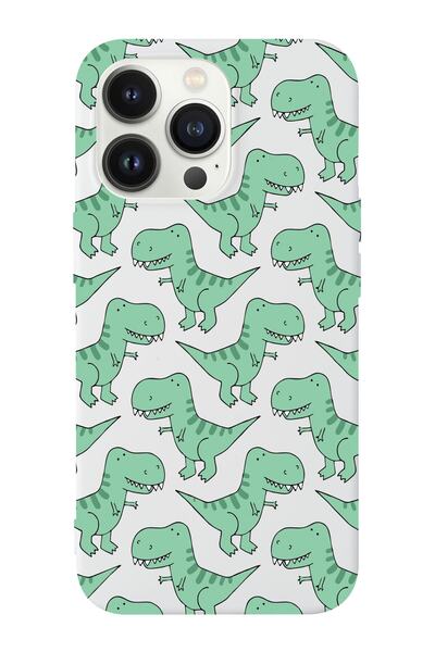 shoptocase Iphone 14 Pro Max Uyumlu Yeşil Dinazor Tasarımlı Içi Süet Lansman ...