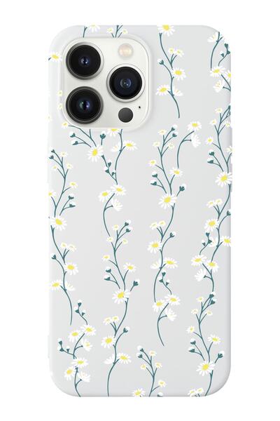 shoptocase Iphone 14 Pro Uyumlu Papatya Sarmaşığı Tasarımlı Içi Süet Lansman ...