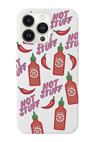 shoptocase Iphone 14 Pro Max Uyumlu Hot Stuff Tasarımlı Içi Süet Lansman Tele...