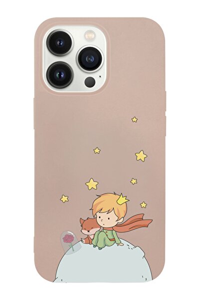 shoptocase Iphone 14 Pro Max Uyumlu Küçük Prens Ve Tilki Tasarımlı Içi Süet L...