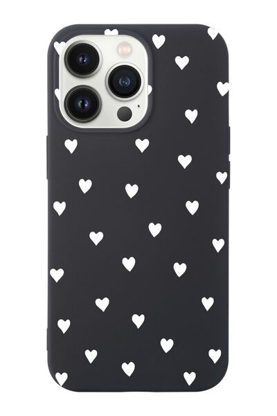 shoptocase Iphone 14 Pro Max Uyumlu Kalpler Tasarımlı Içi Süet Lansman Telefo...