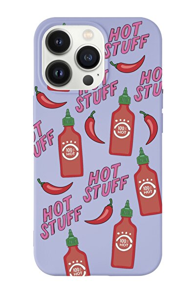 shoptocase Iphone 14 Pro Max Uyumlu Hot Stuff Tasarımlı Içi Süet Lansman Tele...
