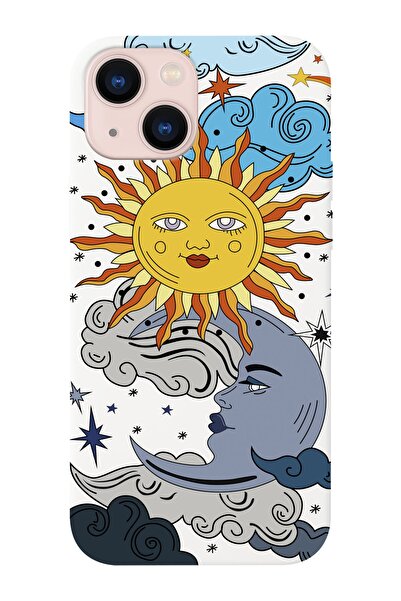 shoptocase حافظة هاتف من جلد الغزال متوافقة مع هاتف Iphone 14 Plus بتصميم Sun...